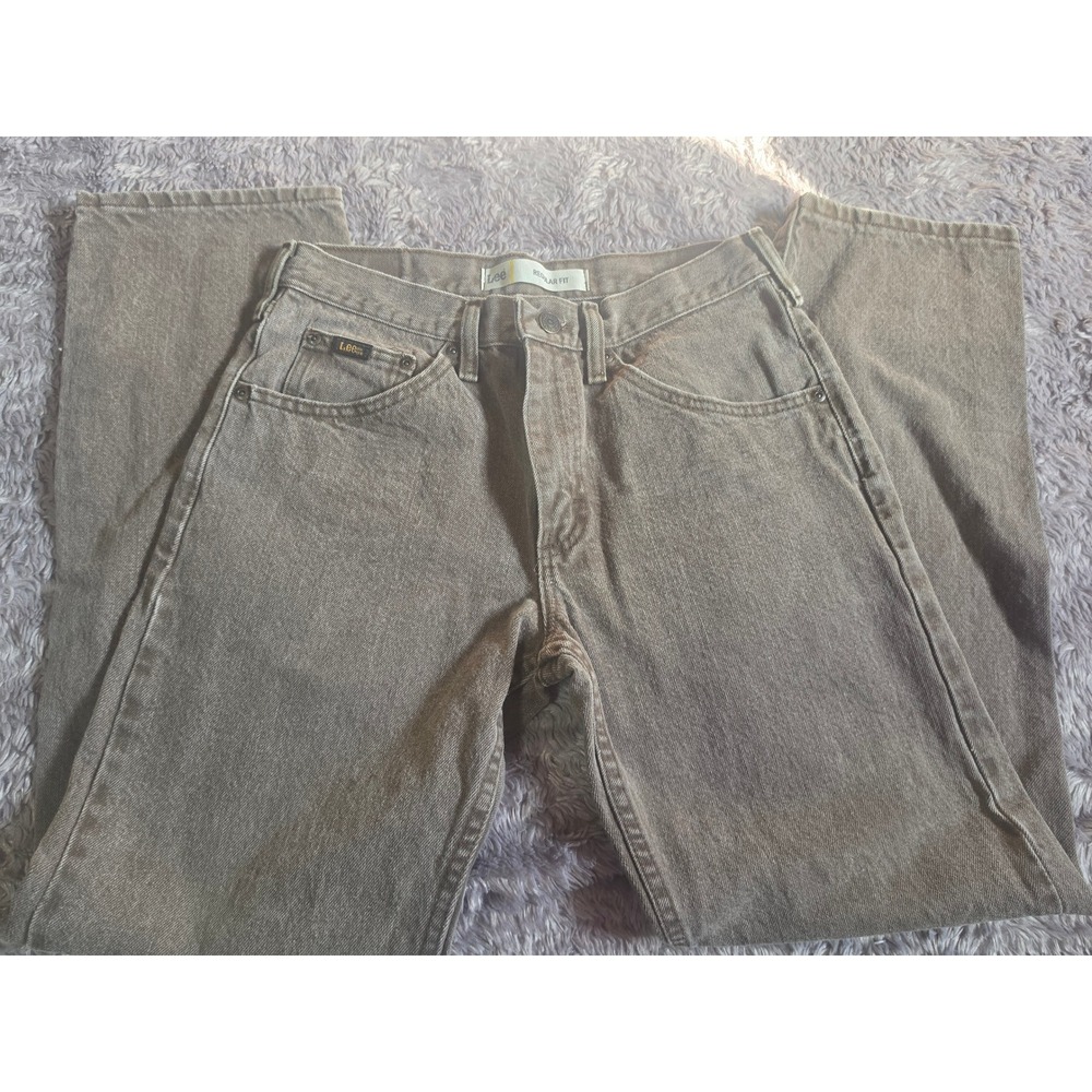 Lee Regular Fit Jeans Mens 30x30 Brown Grey Faded Straight Leg Denim 2008939